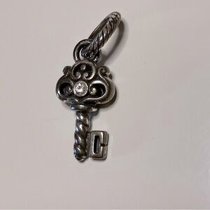 Brighton Magic Key Crystal Whishes Key Silver Bracelet or Necklace Charm